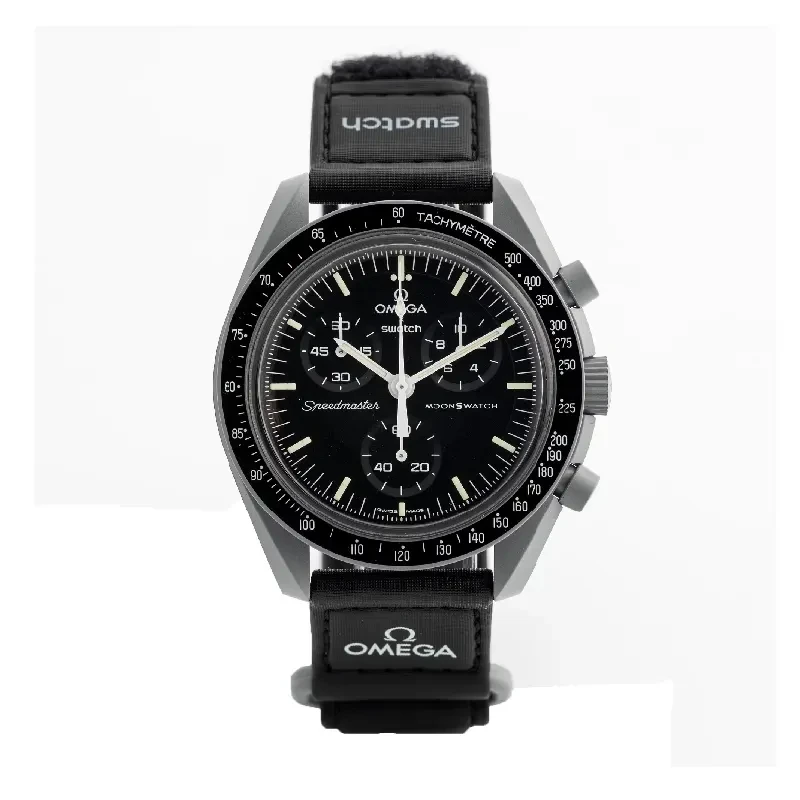 Omega x Swatch 1965 Chronograph Black Men's Watch- S033M100